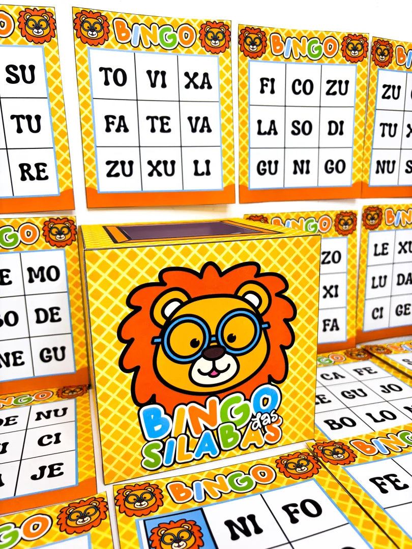 Bingo das Sílabas Simples em PDF - Tema Leãozinho: Kit Completo — imagem 3