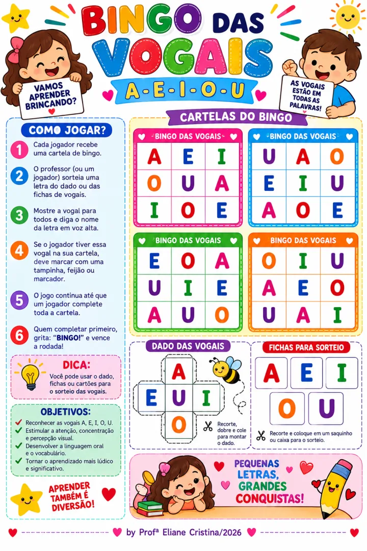Bingo das Vogais - Educação Infantil - PDF — imagem 3