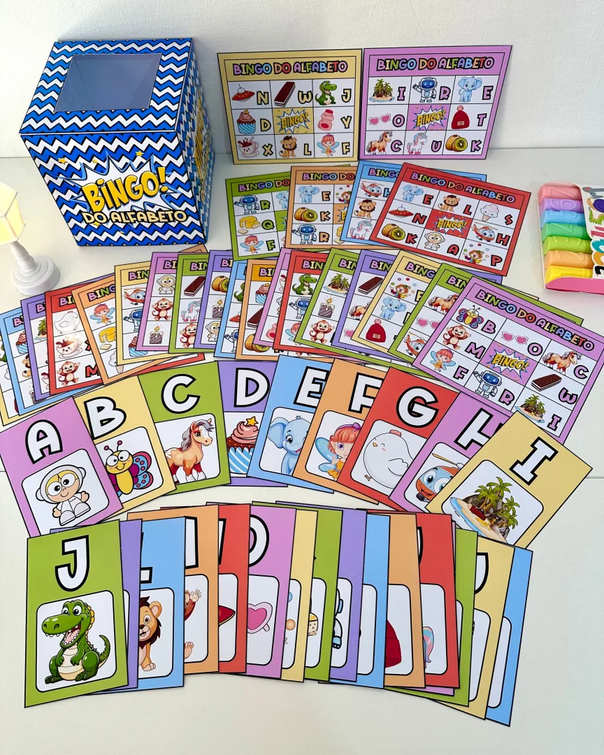 Bingo do Alfabeto — 24 Cartelas e Caixa de Sorteio em PDF — imagem 3