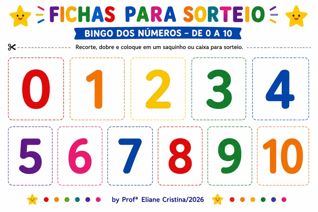 Bingo dos Números de 0 a 10 - Educação Infantil - PDF — imagem 3