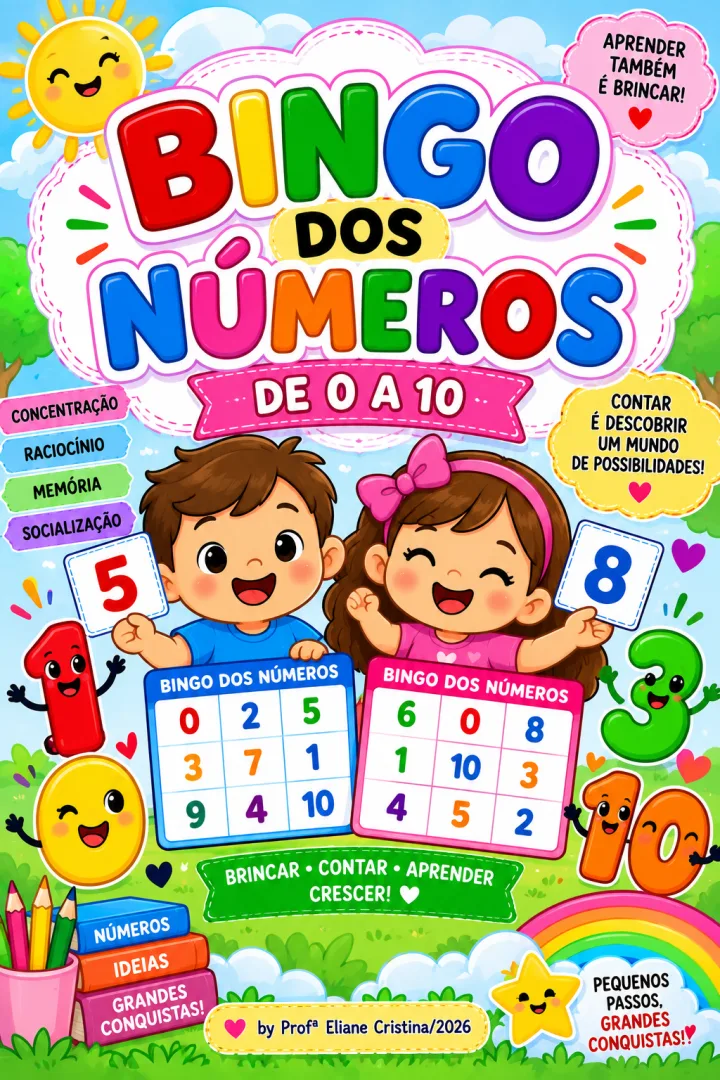 Bingo dos Números de 0 a 10 - Educação Infantil - PDF — imagem 6