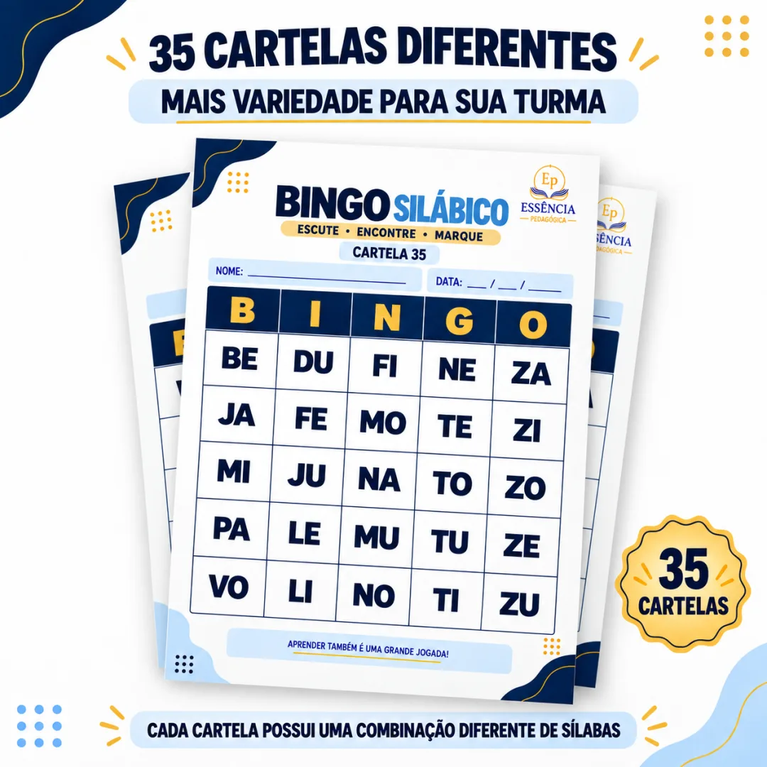 BINGO SILÁBICO — Jogo Pedagógico para Alfabetização em em PDF — imagem 3