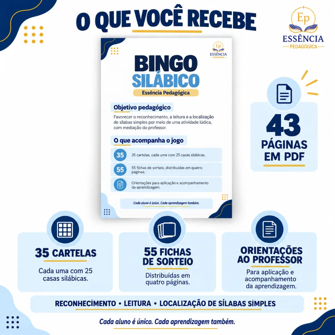 BINGO SILÁBICO — Jogo Pedagógico para Alfabetização em em PDF — imagem 6