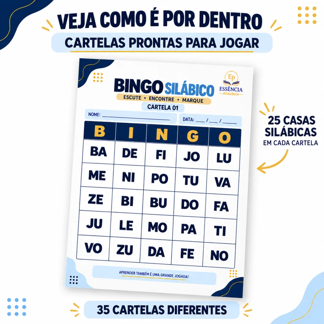 BINGO SILÁBICO — Jogo Pedagógico para Alfabetização em em PDF — imagem 2