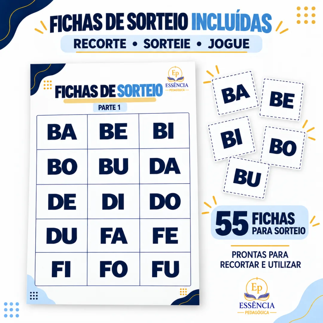 BINGO SILÁBICO — Jogo Pedagógico para Alfabetização em em PDF — imagem 4