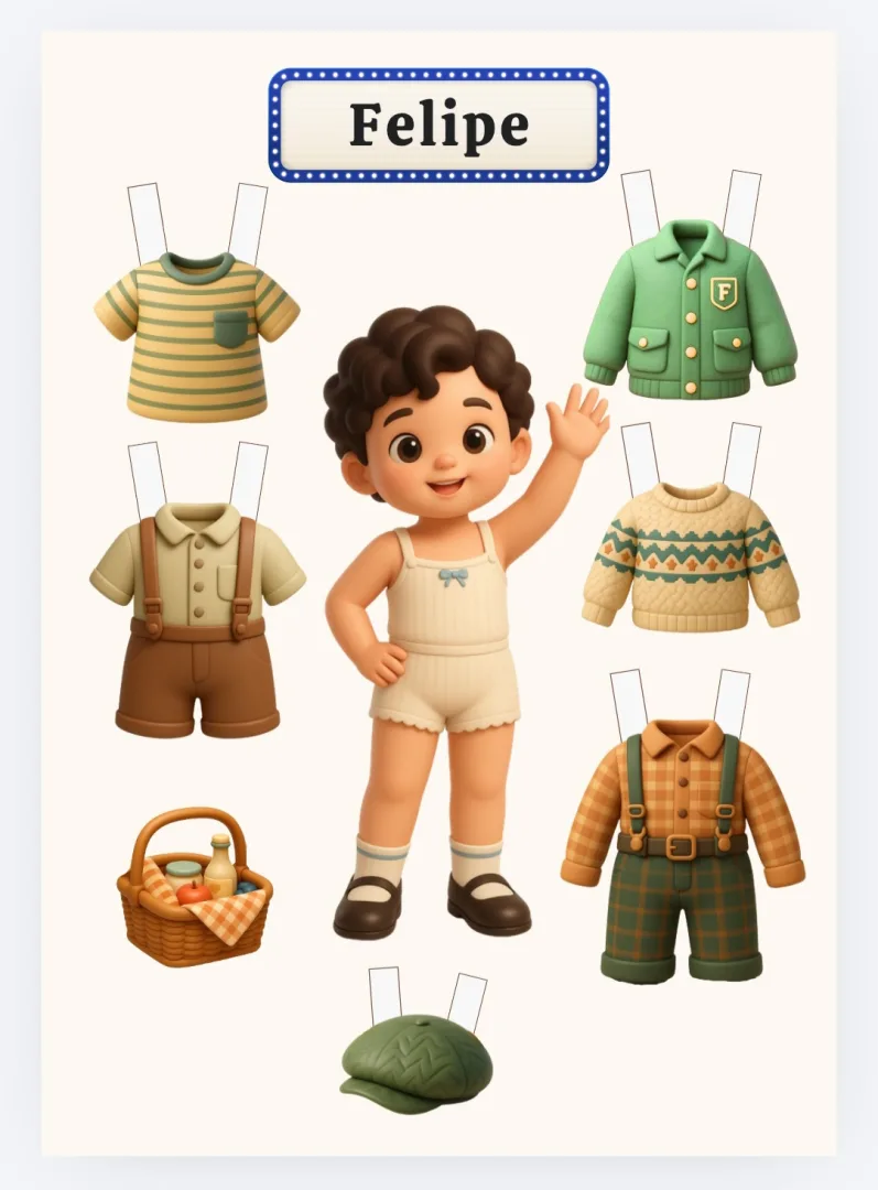 Bonecas de Papel 3D - Kits de Educação Infantil - PDF — imagem 4