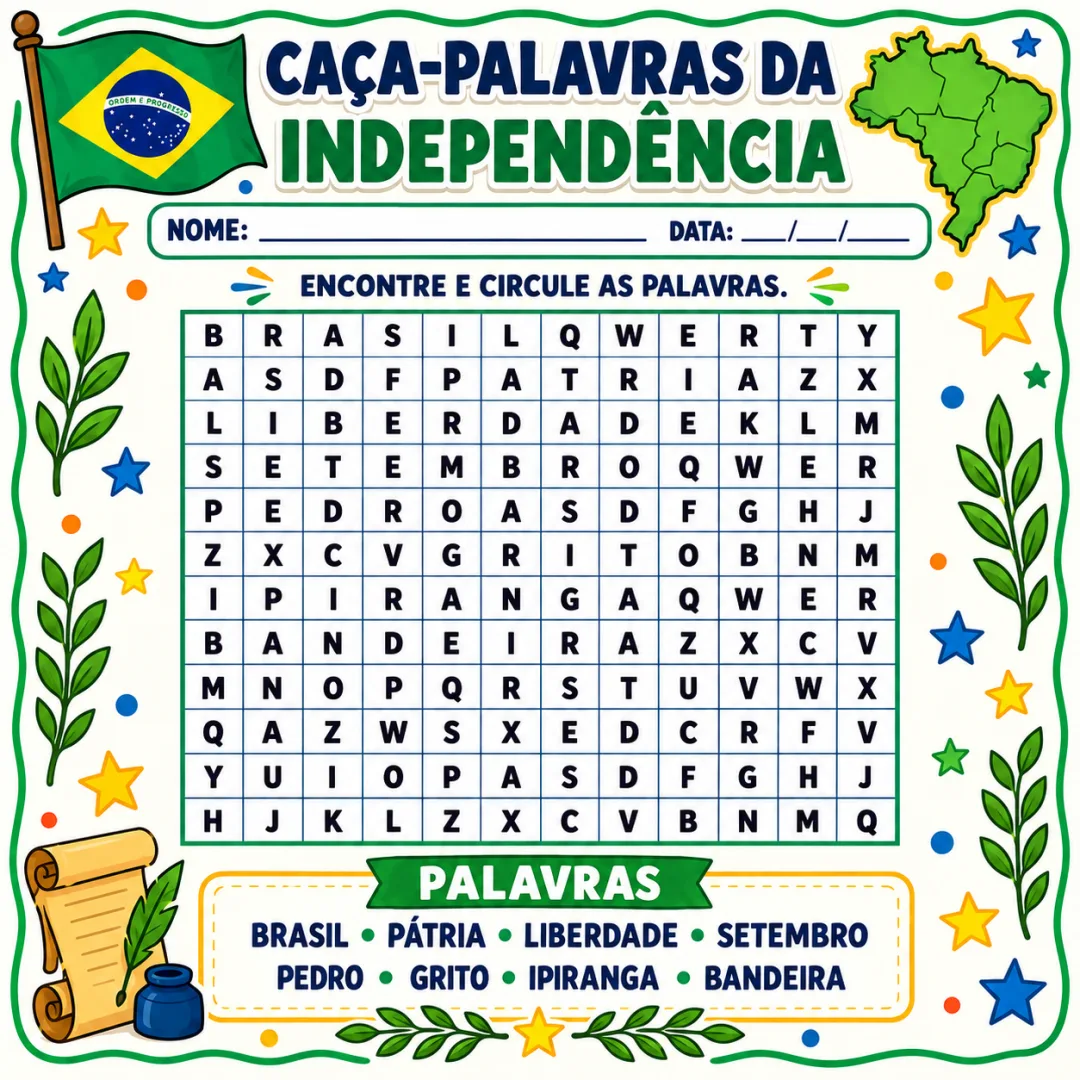 CAÇA-PALAVRAS DA INDEPENDÊNCIA.  — imagem 3