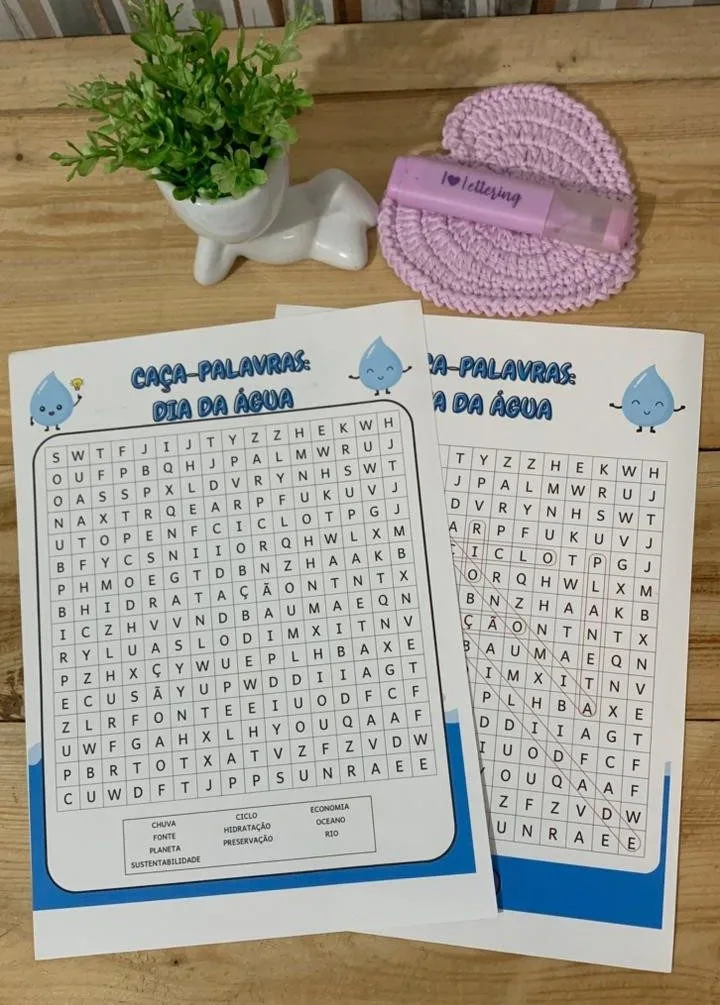 Caça Palavras Dia da Água — Pronto para Imprimir — imagem 2