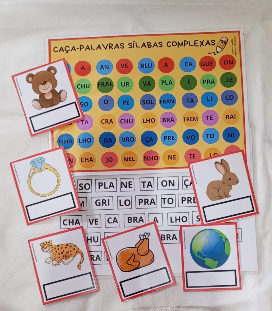 Caça palavras sílabas complexas PDF Ed infantil e fundamental  — imagem 2