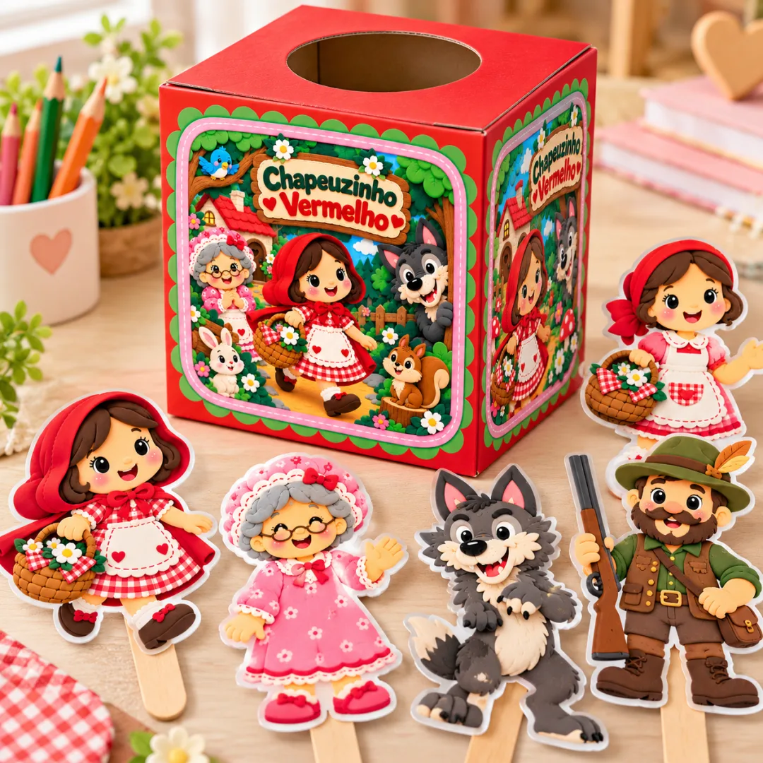 Caixa De Histórias – Chapeuzinho Vermelho - Educação Infantil - Arquivo Digital - Kit — imagem 2