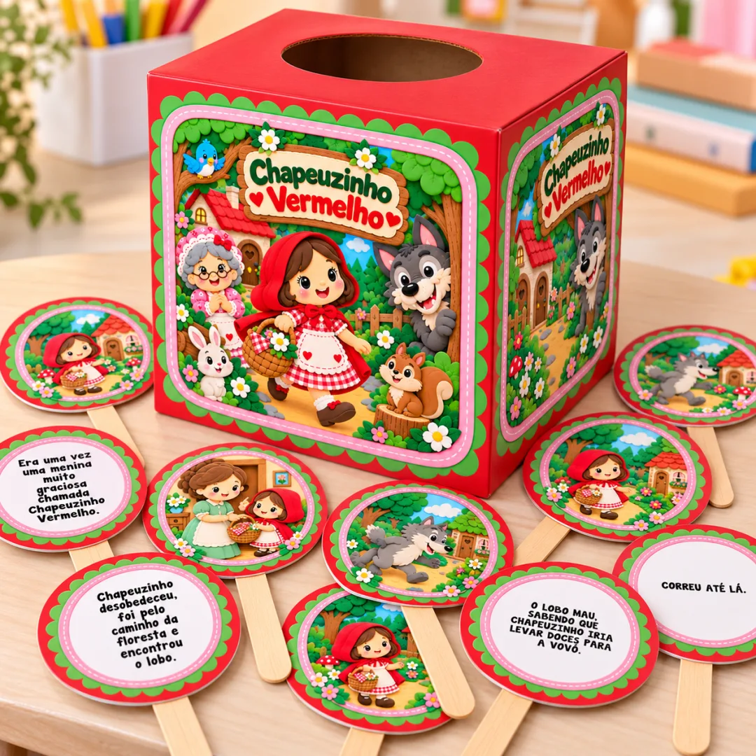 Caixa De Histórias – Chapeuzinho Vermelho - Educação Infantil - Arquivo Digital - Kit — imagem 4