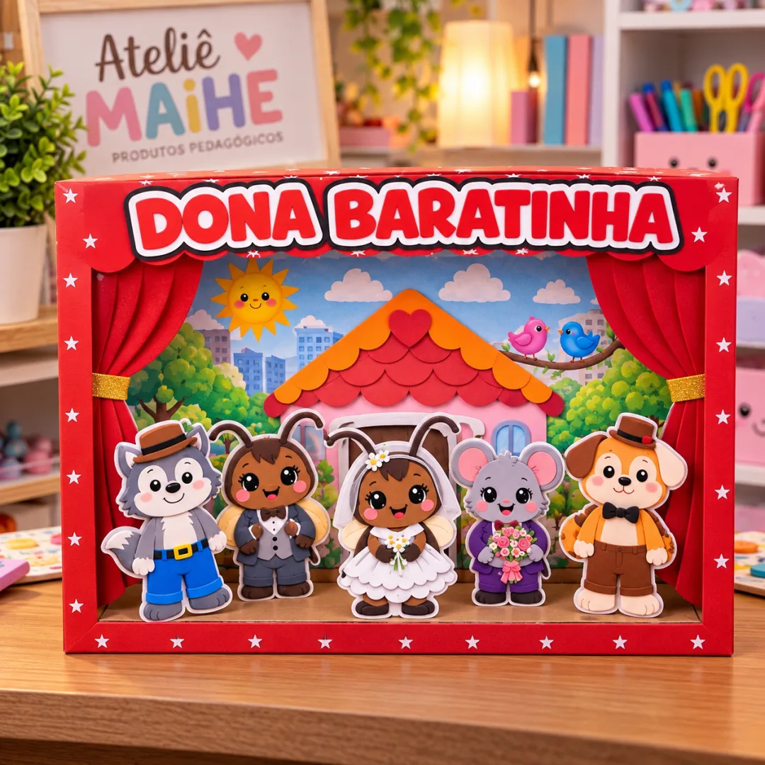 Caixa Teatro Quem Quer Casar com a Dona Baratinha - Educação Infantil - Arquivo Digital — imagem 2