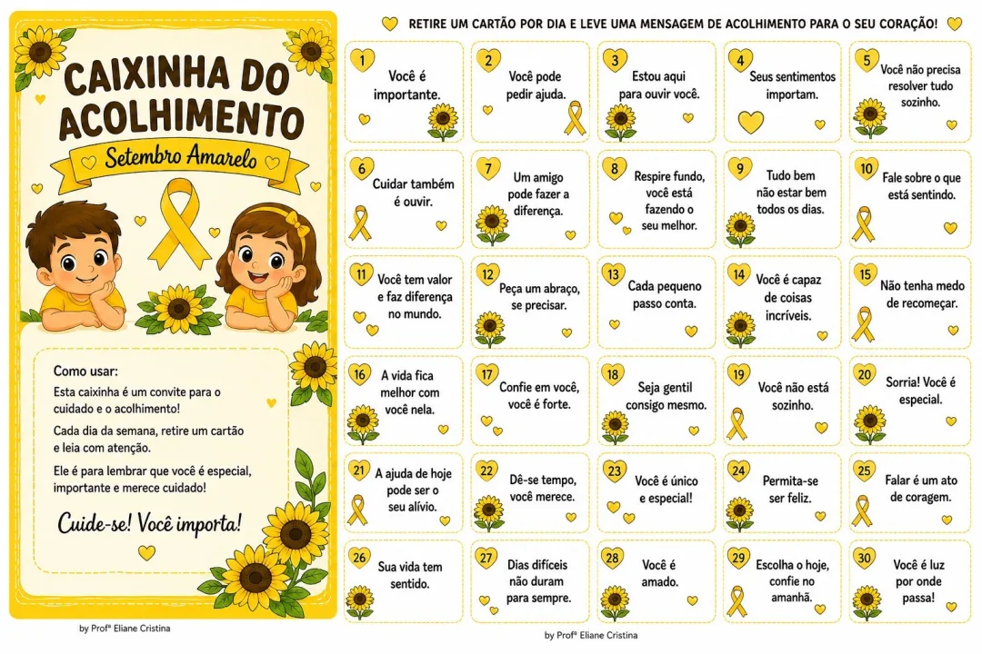 Caixa do Acolhimento - Setembro Amarelo - Educação Infantil - PDF — imagem 3