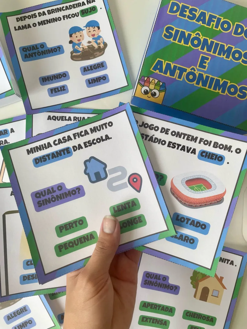 Caixinha dos Sinônimos e Antônimos — Jogo de Vocabulário e Leitura — imagem 6