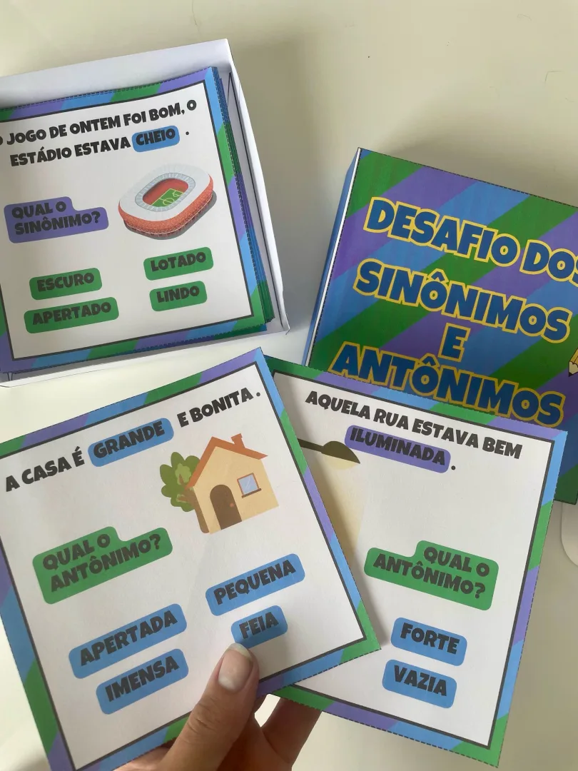 Caixinha dos Sinônimos e Antônimos — Jogo de Vocabulário e Leitura — imagem 3