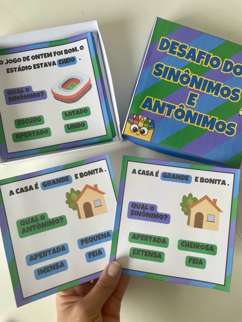 Caixinha dos Sinônimos e Antônimos — Jogo de Vocabulário e Leitura — imagem 2