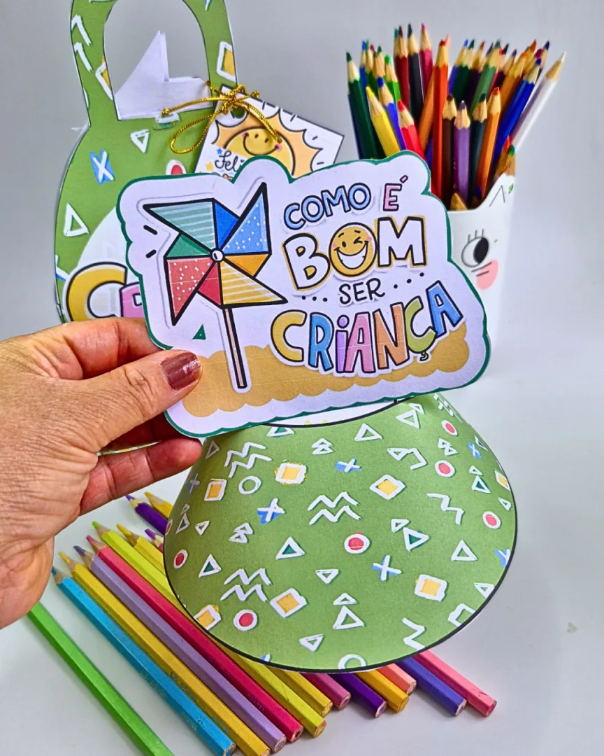Caixinha e Viseira Para a Criança Mais Linda – Lembrancinha Dia das Crianças — imagem 4