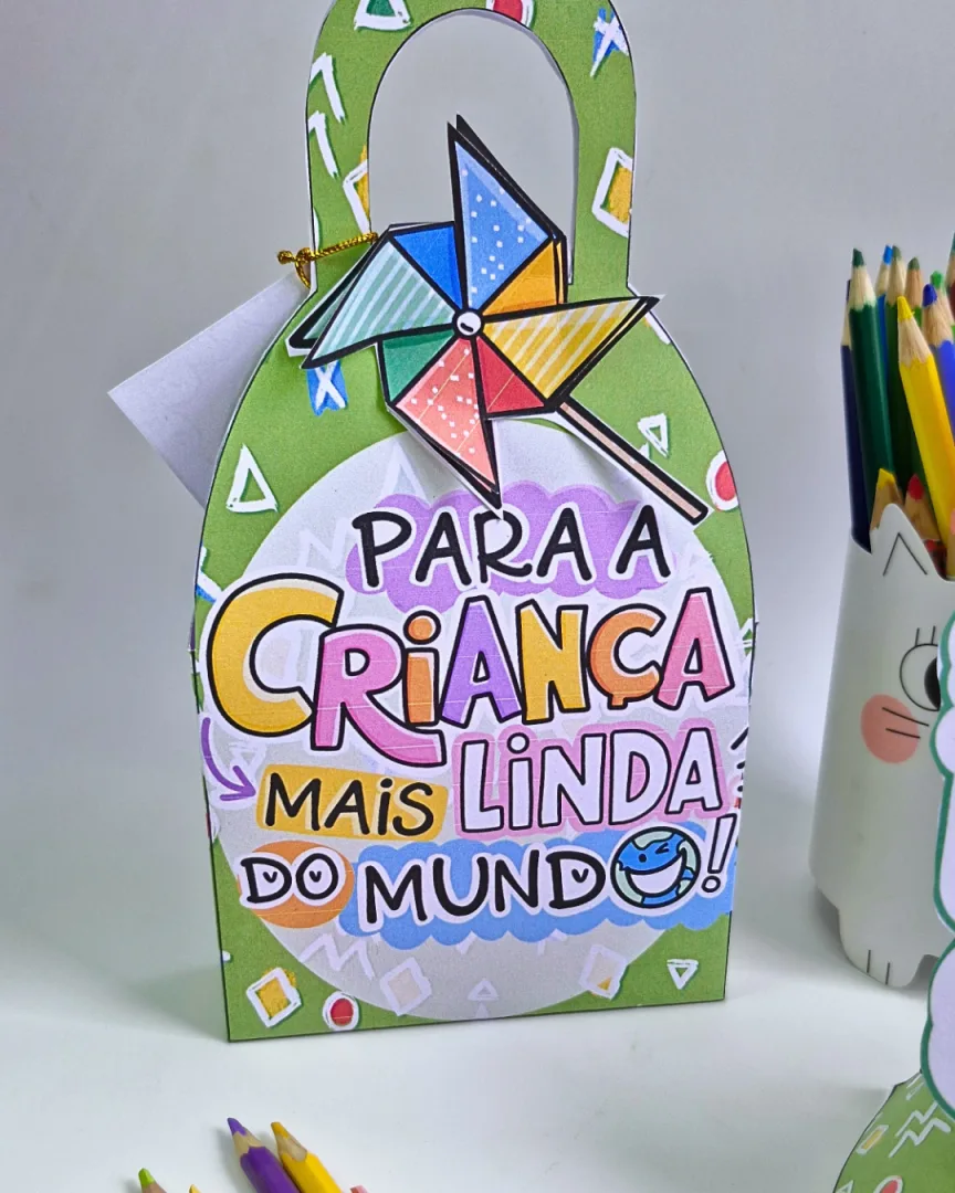 Caixinha e Viseira Para a Criança Mais Linda – Lembrancinha Dia das Crianças — imagem 3