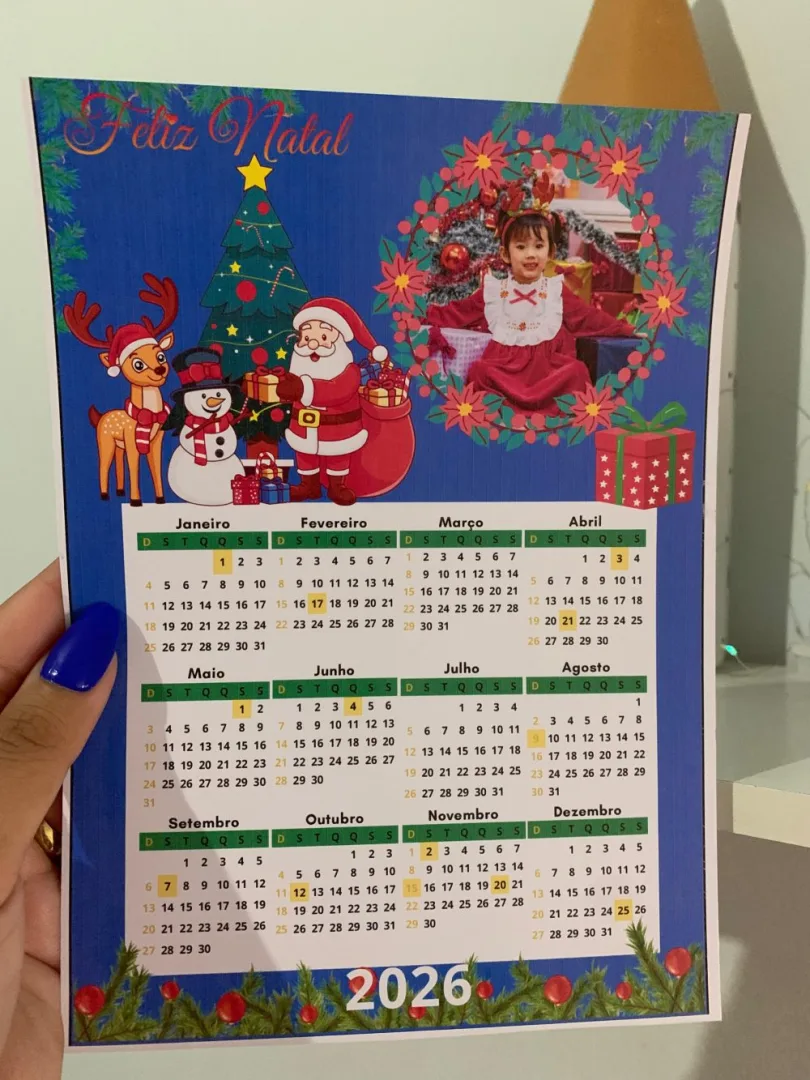 Calendário Natalino 2026 — Pronto para Imprimir — imagem 3