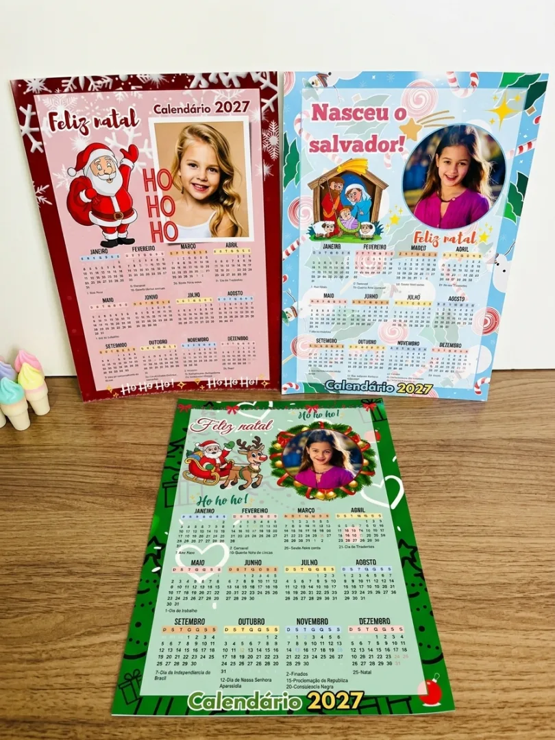 Calendário Natalino 2027 Editável no Canva – com Foto — imagem 2