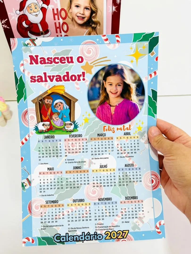 Calendário Natalino 2027 Editável no Canva – com Foto — imagem 4