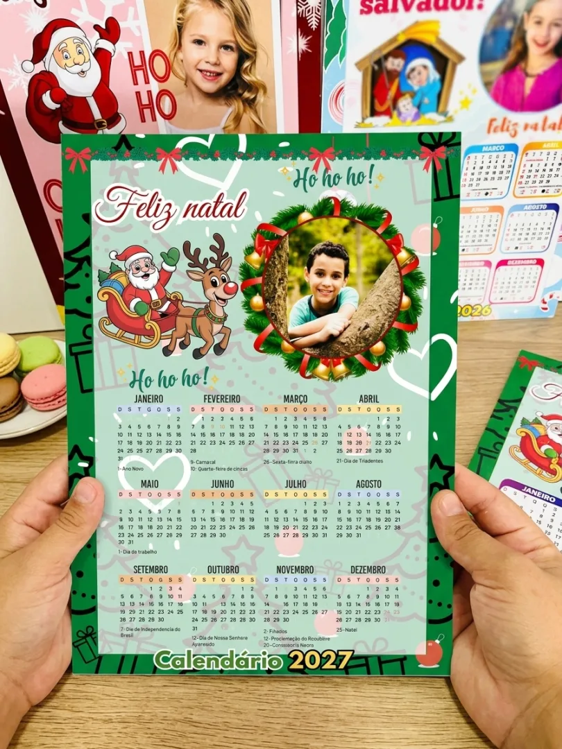 Calendário Natalino 2027 Editável no Canva – com Foto — imagem 5
