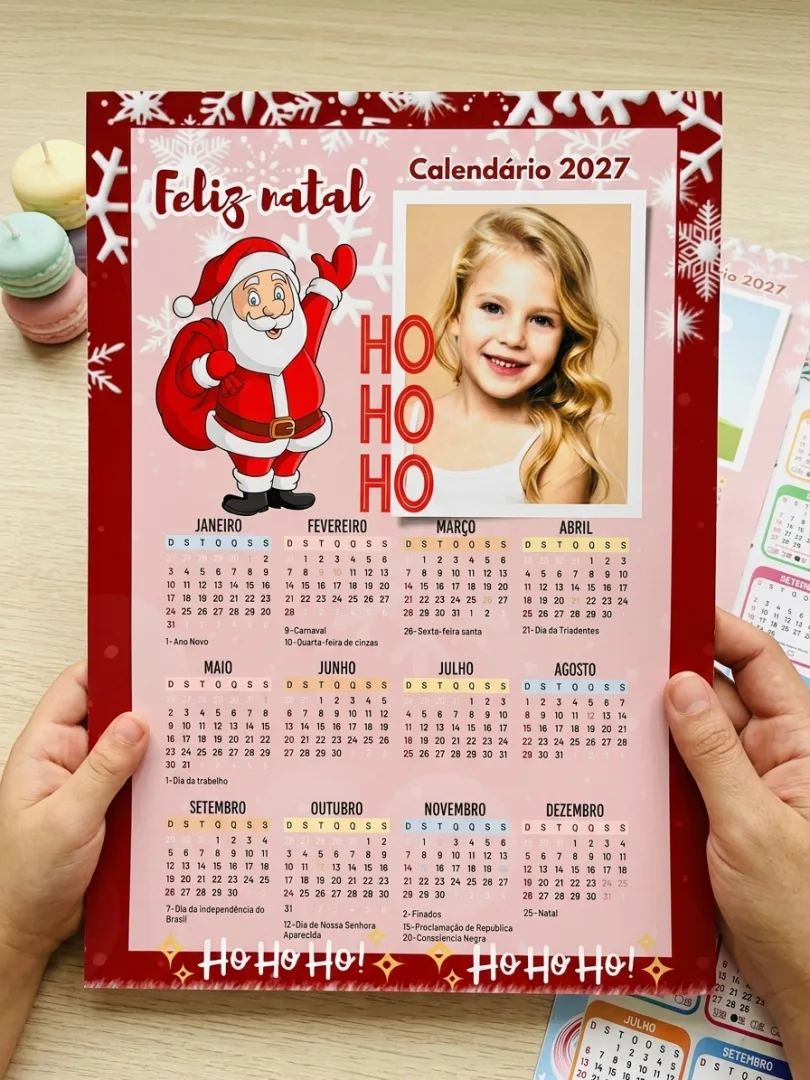 Calendário Natalino 2027 Editável no Canva – com Foto — imagem 6
