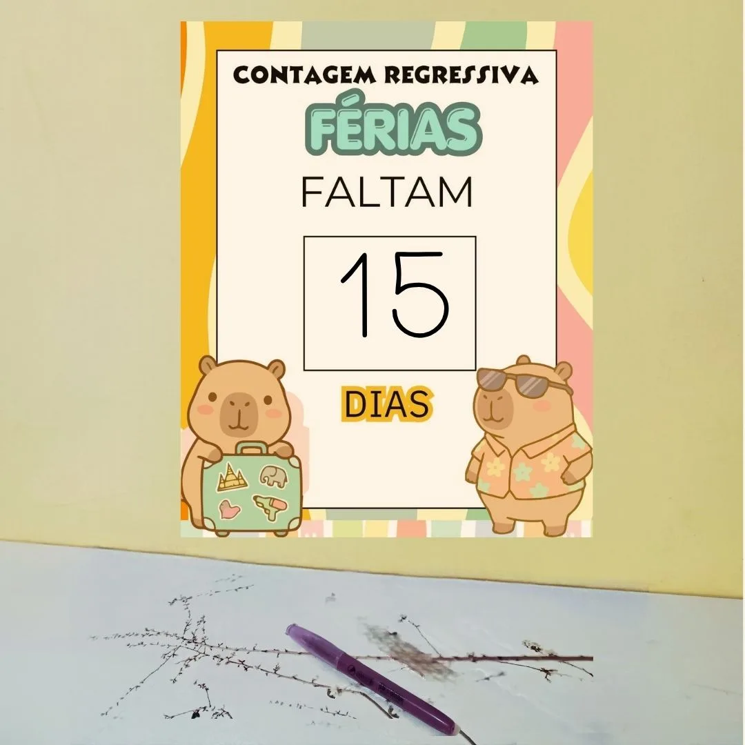 CALENDÁRIO / PAINEL CONTAGEM REGRESSIVA PARA AS FÉRIAS: CAPIVARA — imagem 2