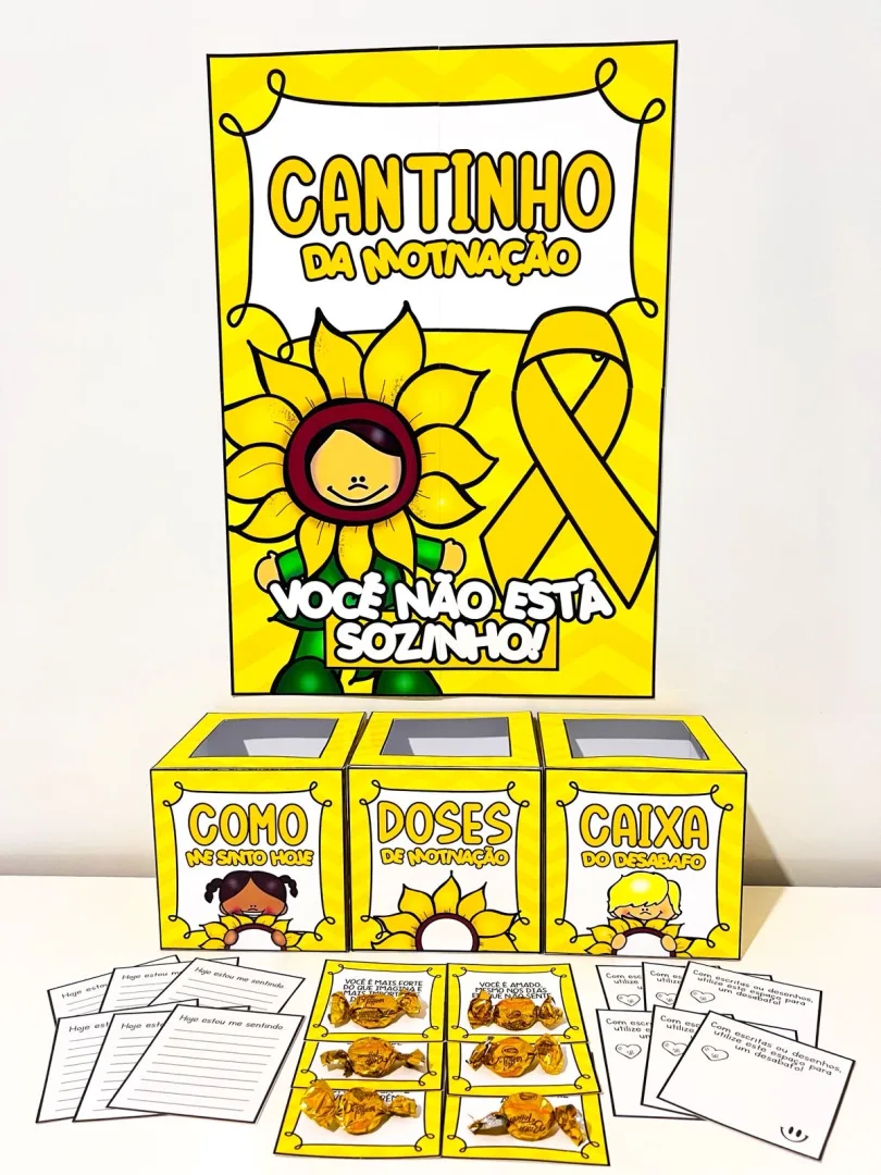 🌈Cantinho da Motivação – Setembro Amarelo  💰7,00 ✅Um recurso especial para criar um espaço de acolhimento, escuta e va — imagem 6