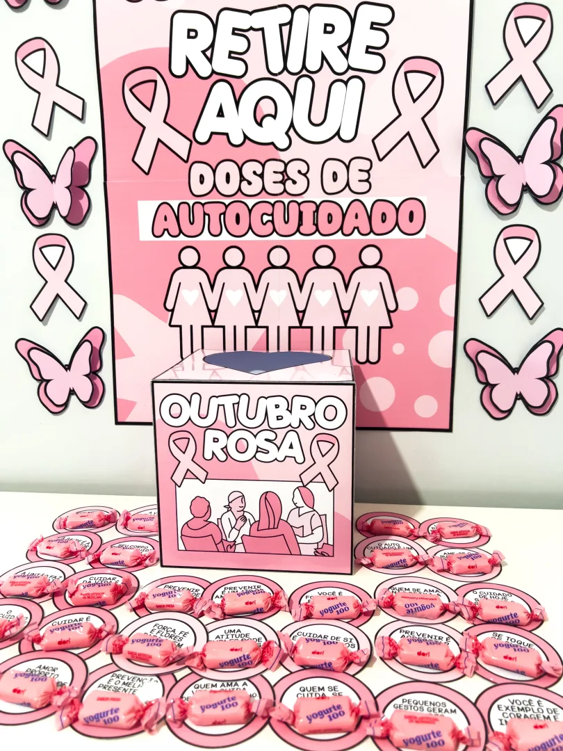 Cantinho Motivacional Outubro Rosa – Fichas e Decoração — imagem 2