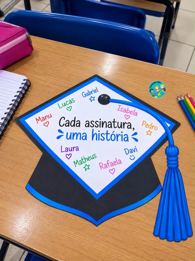 CAPELO DE FORMATURA COM ASSINATURAS DOS ALUNOS! ✨ 💰6,00 Uma lembrança linda e especial para eternizar esse momento tão  — imagem 5
