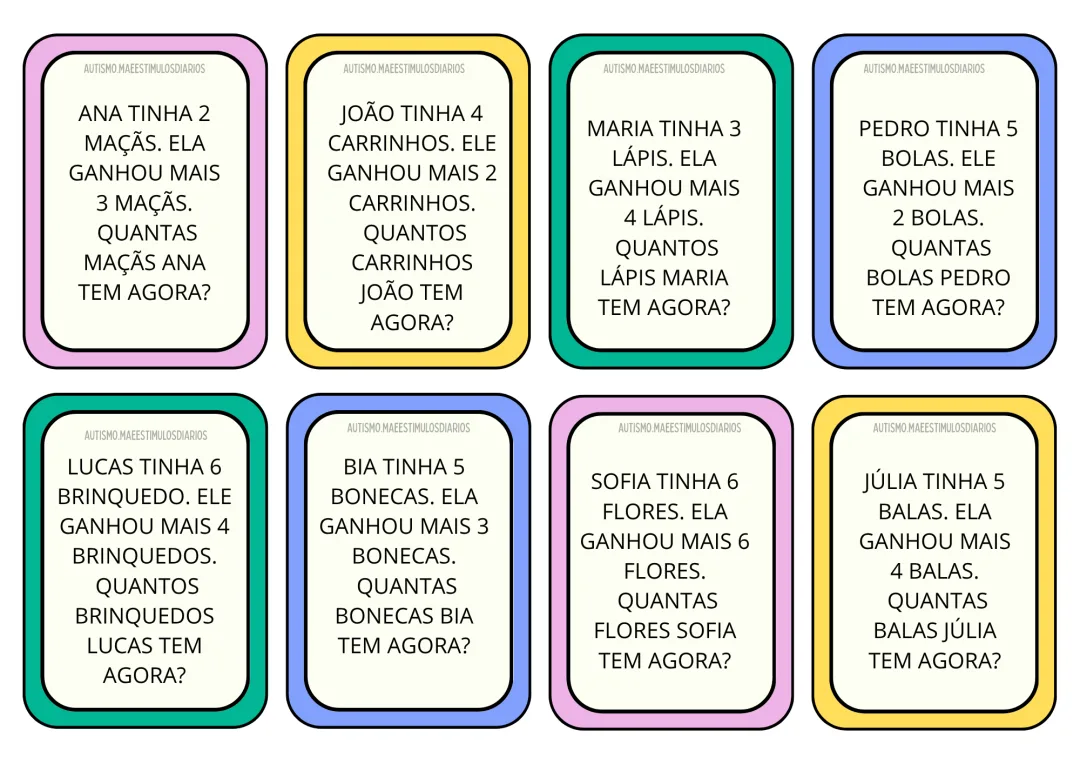 CARDS COM SITUAÇÕES-PROBLEMA PARA TRABALHAR RESPOSTA RÁPIDA — imagem 2
