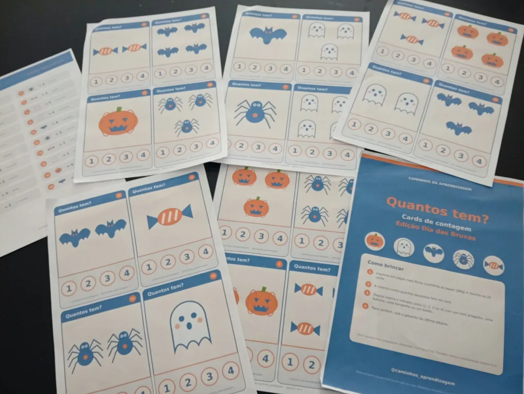 Cards de Contagem - Edição Dia das Bruxas - Educação Infantil - PDF — imagem 2