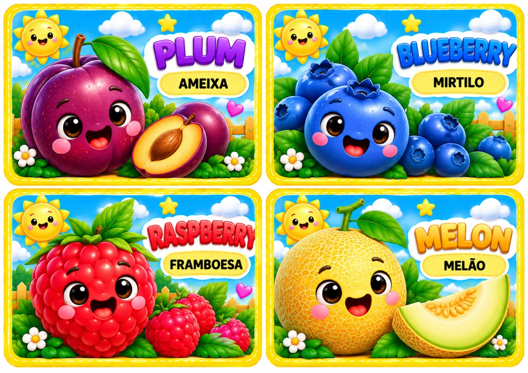 Cards de Inglês Infantil: Minhas Primeiras Frutas em Inglês em PDF — imagem 3