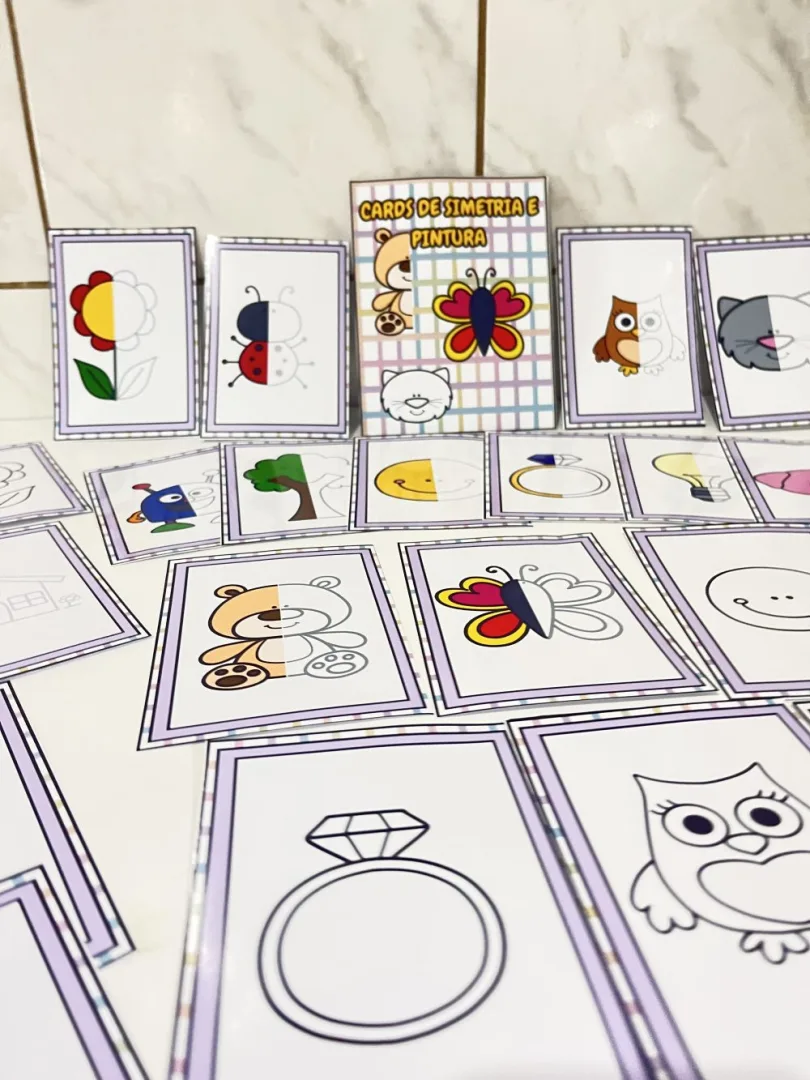 Cards de Simetria e Pintura — Pronto para Imprimir — imagem 3