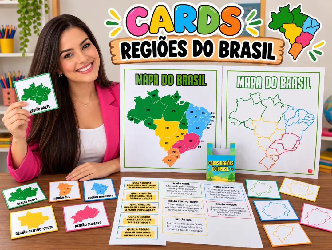 Cards Regiões do Brasil -arquivo Digital em Pdf — imagem 2