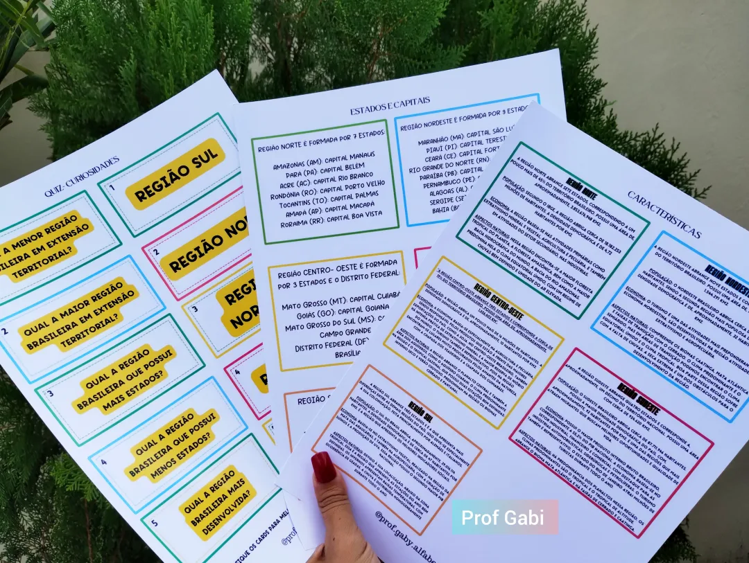 Cards Regiões do Brasil -arquivo Digital em Pdf — imagem 4