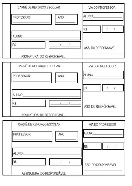 Carnê Pedagógico, Ficha de Controle de Aulas Ministradas e Ficha de Horários — Matutino e Vespertino com sábado incluso — imagem 3