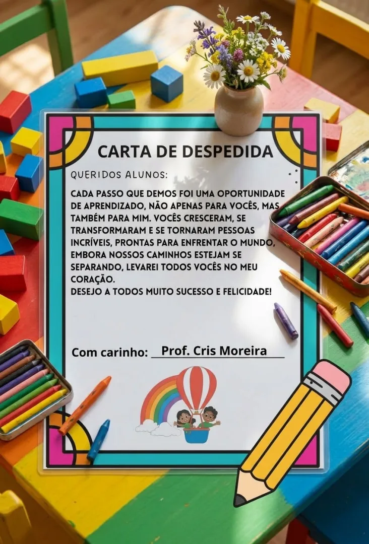 Carta de despedida PDF Ed infantil e fundamental  — imagem 2