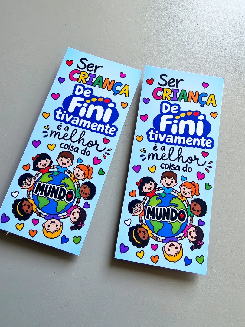 Cartão Dia das Crianças em PDF: Lembrancinha "Ser Criança é De-FINI-tivamente a Melhor Coisa do Mundo" — imagem 3