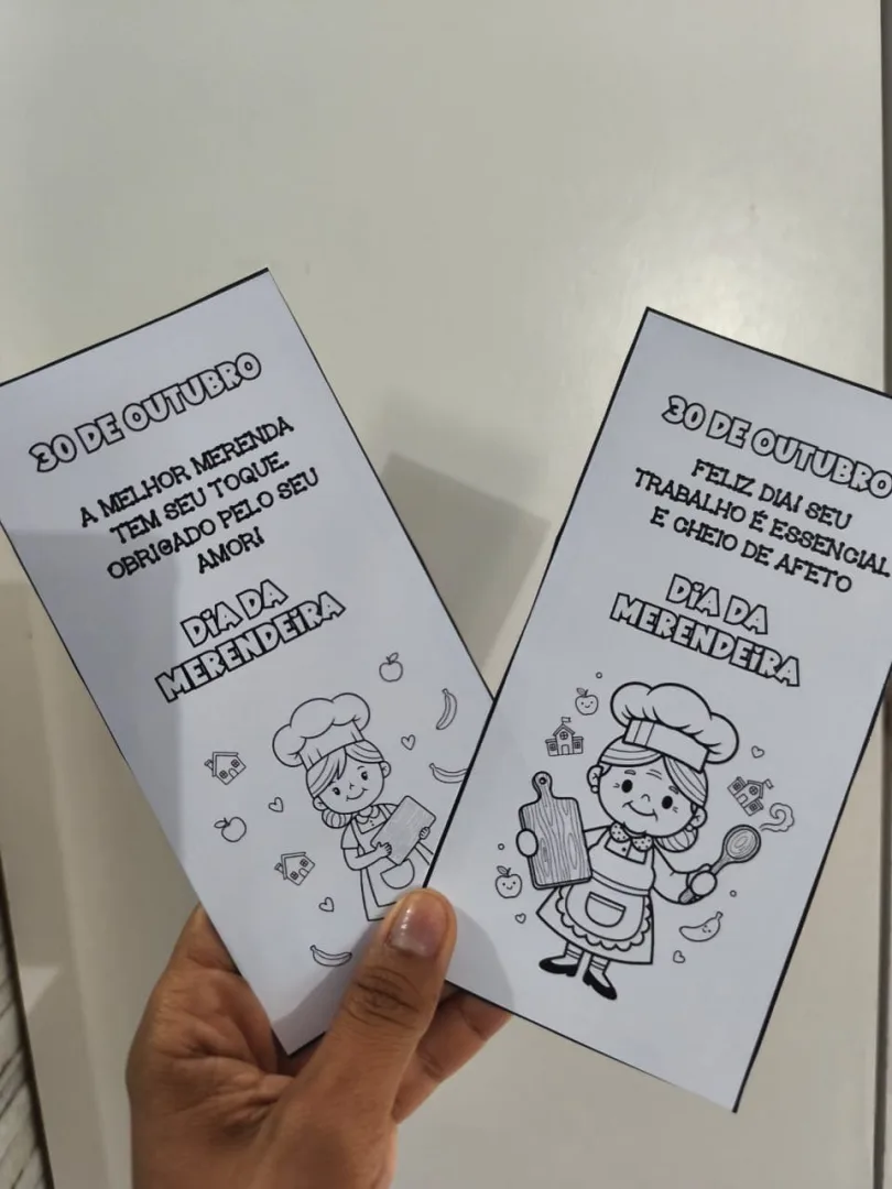 Cartão de Homenagem às Merendeiras - 3 Modelos PDF Ed. Infantil — imagem 2