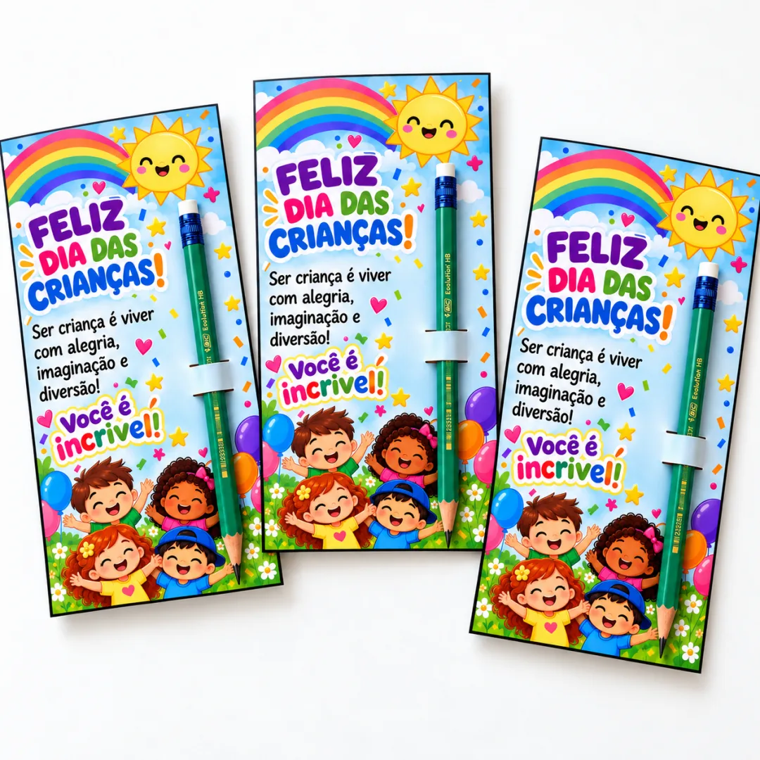 Cartão Porta-Lápis – Dia das Crianças em PDF — imagem 2