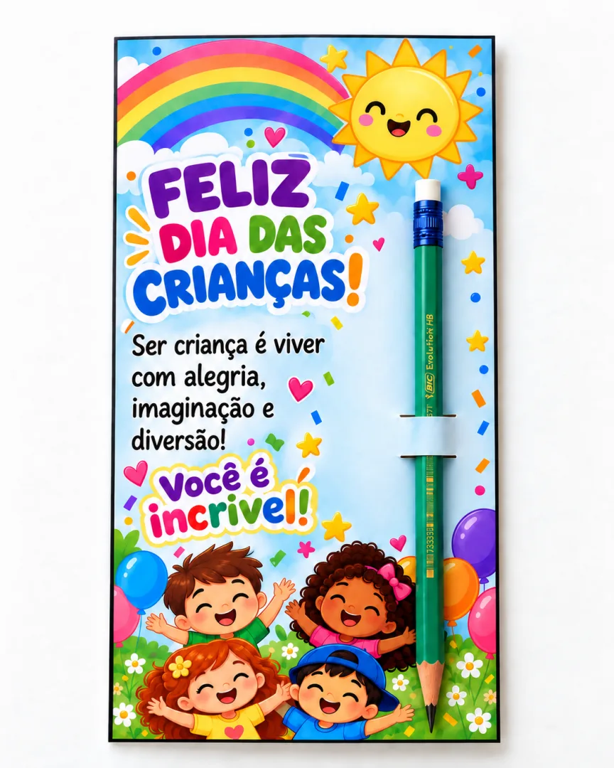 Cartão Porta-Lápis – Dia das Crianças em PDF — imagem 3