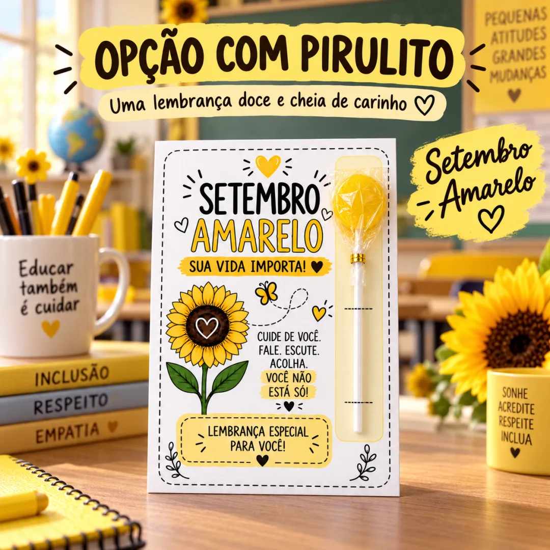 Cartão “Sua Vida Importa” em PDF (Ed. Infantil ao Ensino Médio) — imagem 3