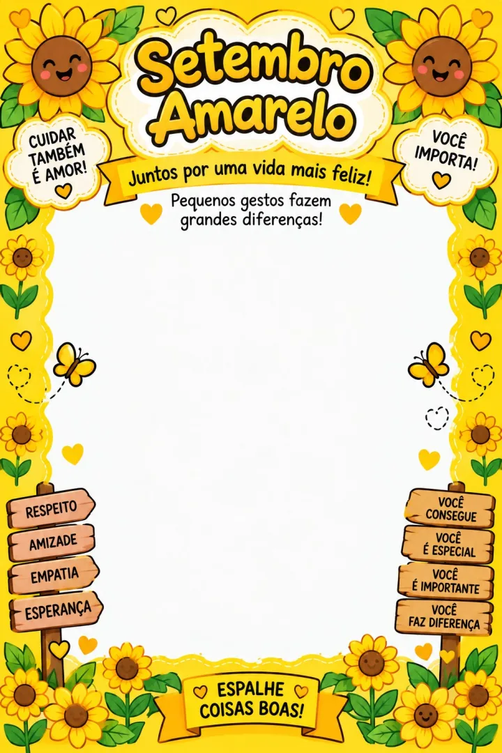 Cartaz Atividade Coletiva Carimbo de Mão Setembro Amarelo em PDF — imagem 4
