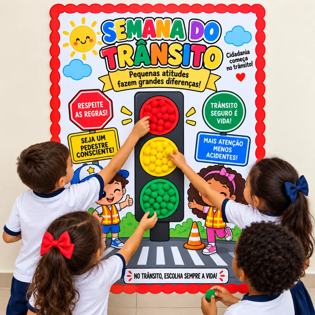Cartaz Coletivo Trânsito - Educação Infantil - PDF 10 Partes — imagem 2