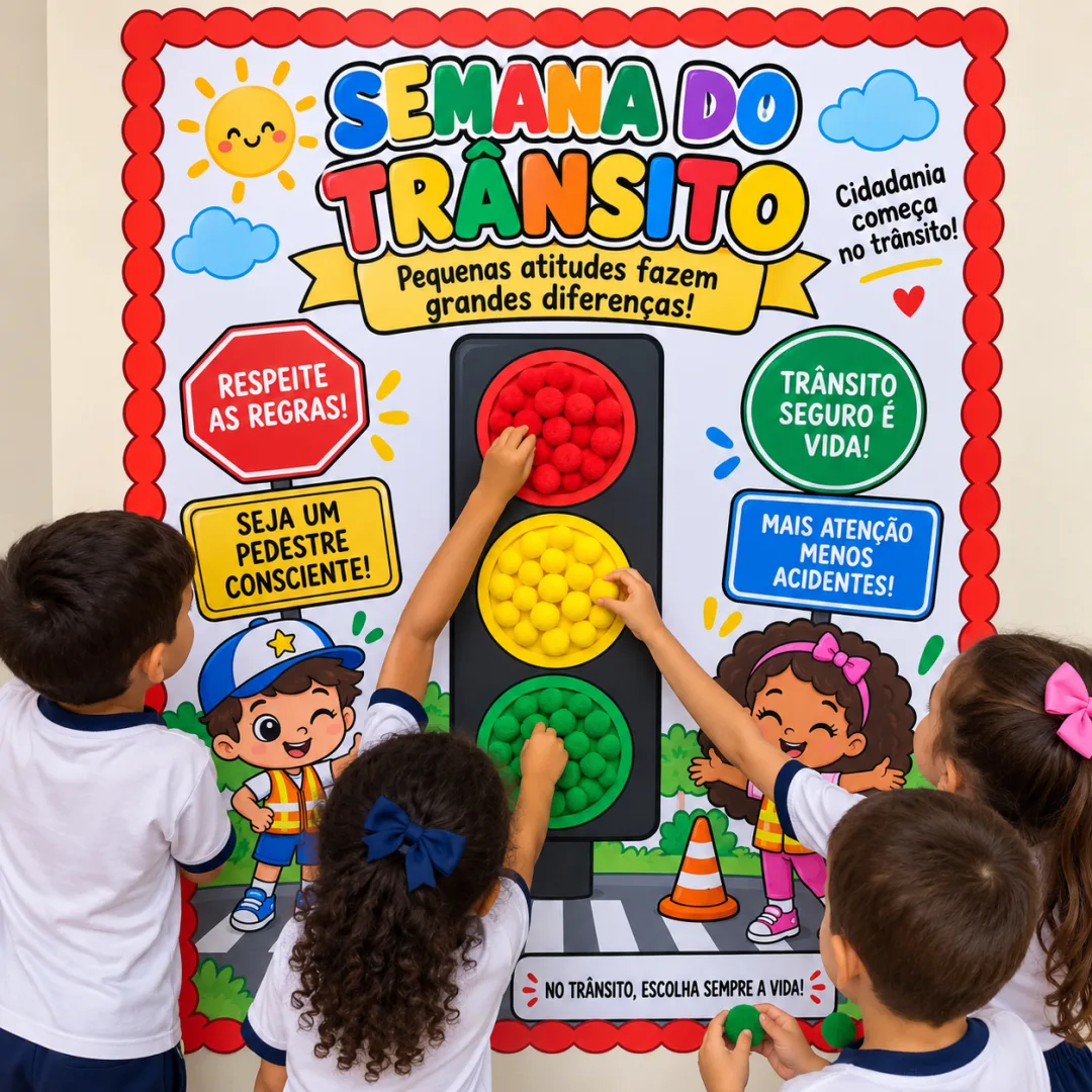 Cartaz Coletivo Trânsito - Educação Infantil - PDF 10 Partes — imagem 6