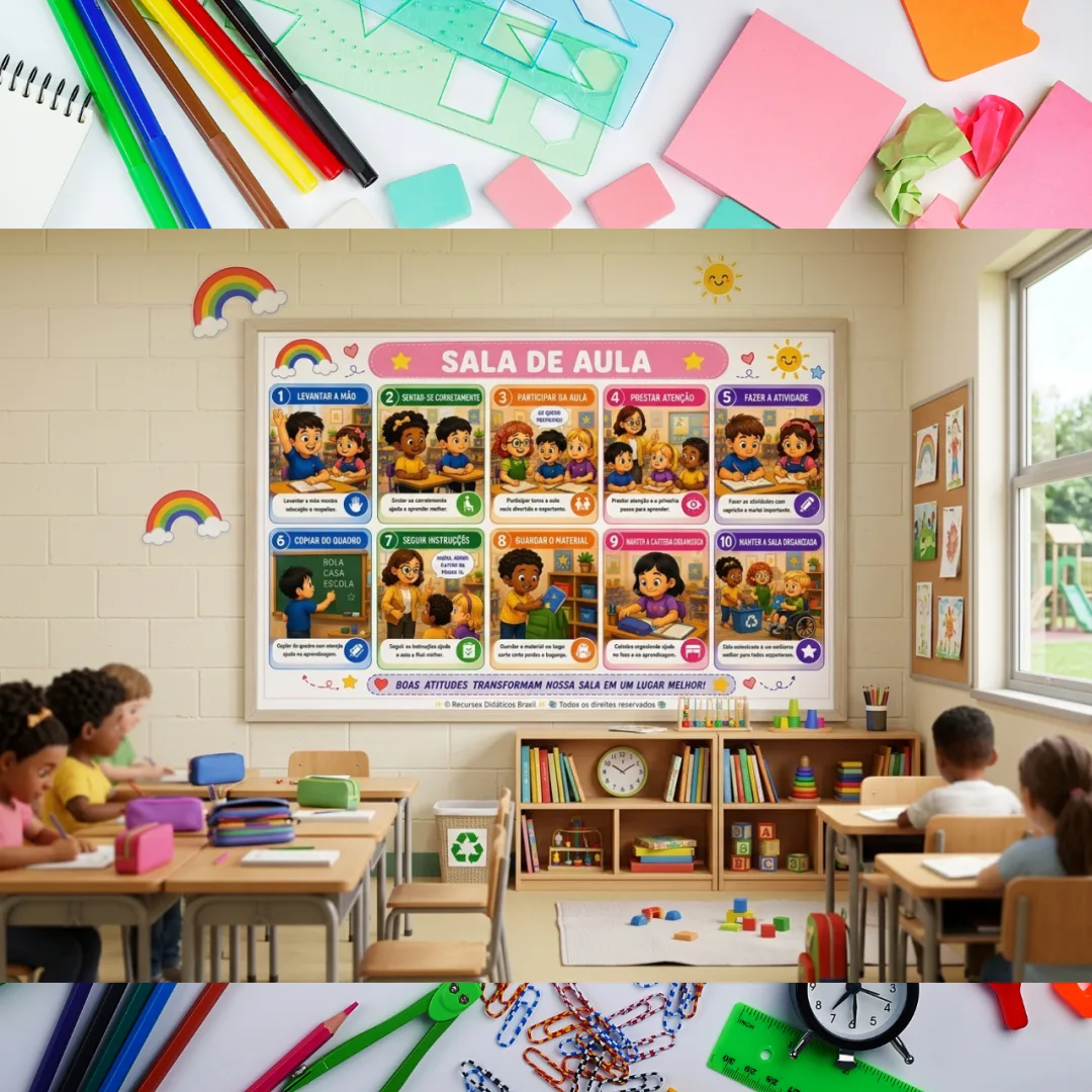 Cartaz Convivência em Sala de Aula para Educação Infantil em PDF — imagem 2