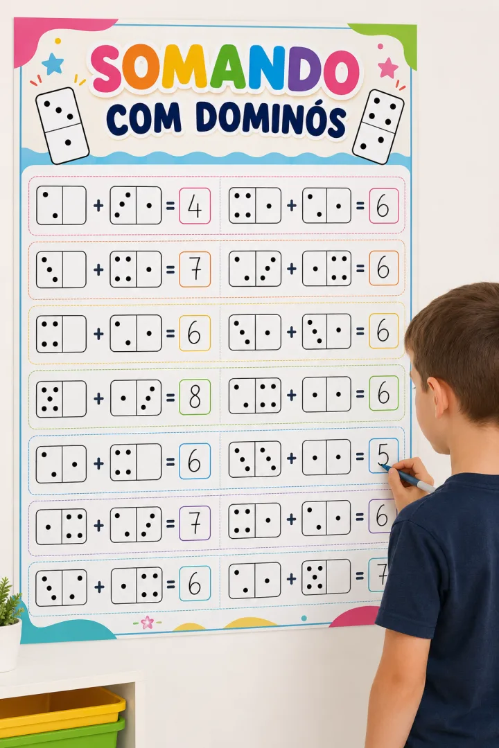 Cartaz Somando com Dominós — imagem 2