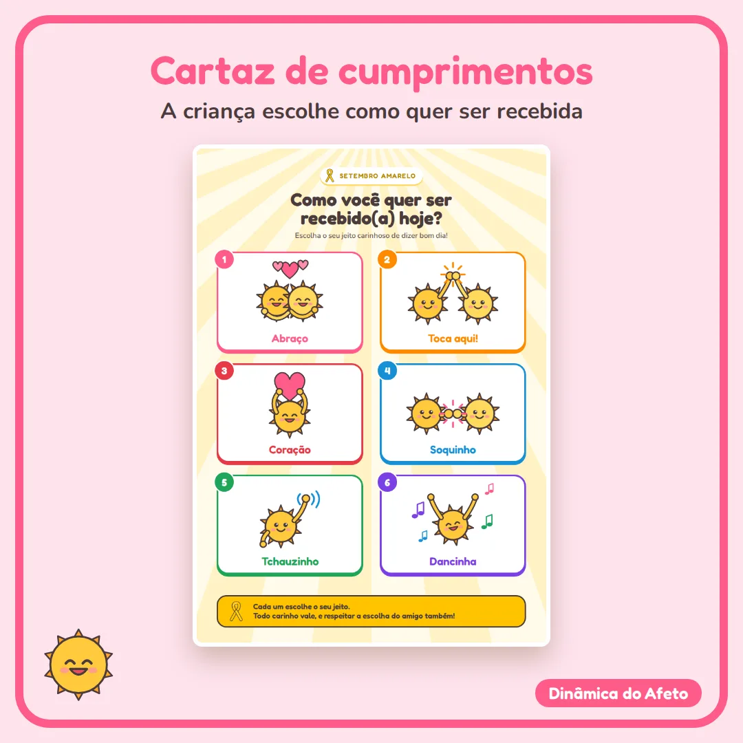 Cartaz de Dinâmica de Afeto para Setembro Amarelo (Educação Infantil e Anos Iniciais em PDF) — imagem 2